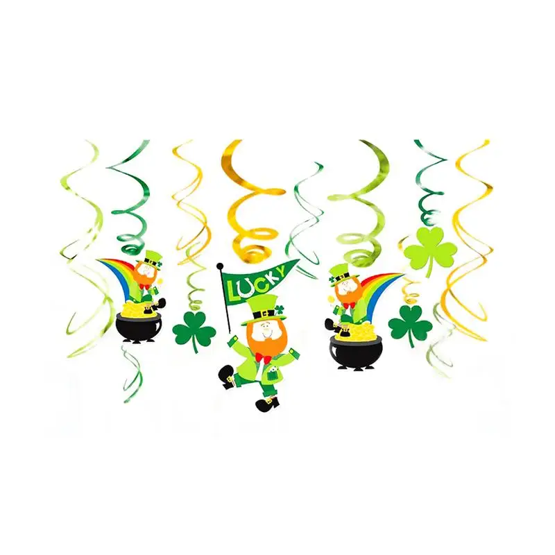 12 шт./компл. День Святого Патрика украшение вихревой St Patrick'S спираль стример
