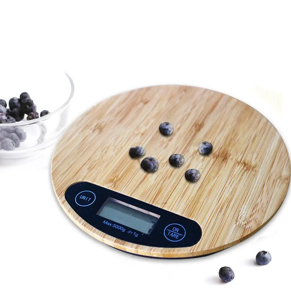 Bamboo Wood Panel Electronic Kitchen Scale Pression To 1g Food Pastry Pouder Suger Salty Medicinal Materials Measuring Tools | Дом и сад
