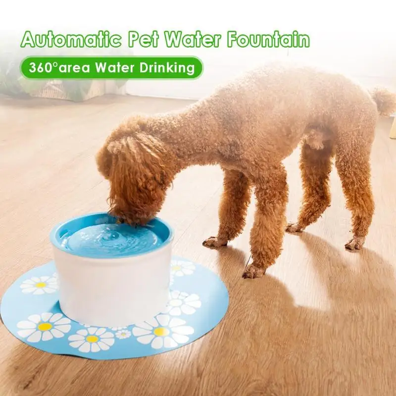 1.6L Electric Automatic Mute Pet Water Fountain Drinking Bowl Cat Feeder Dispenser with 3 Filters | Дом и сад