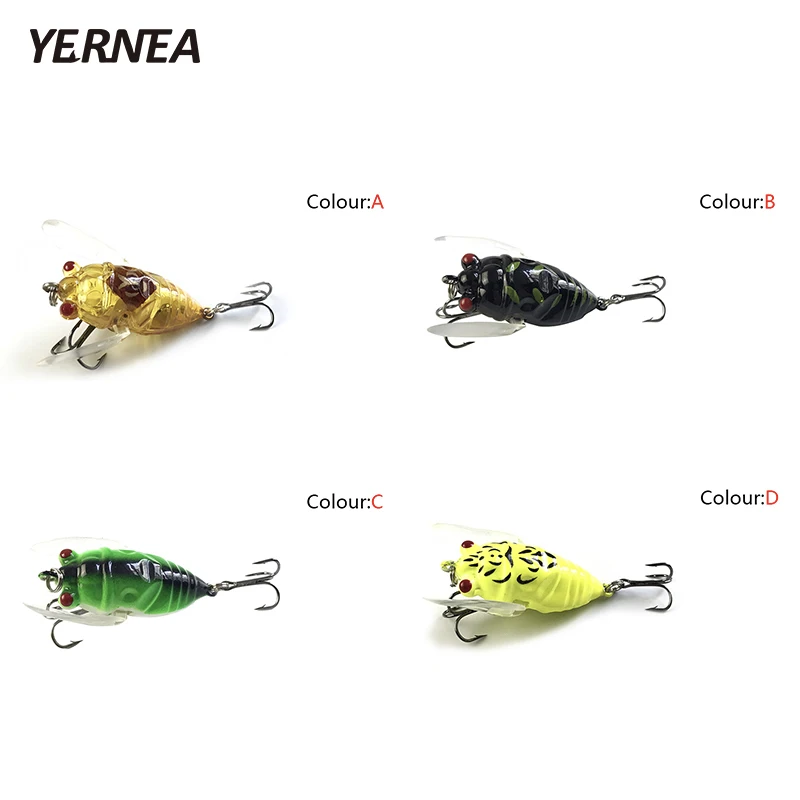 Yernea 1 шт. 4 цвета насекомые Cicadas бионические дороги рыболовные приманки порты