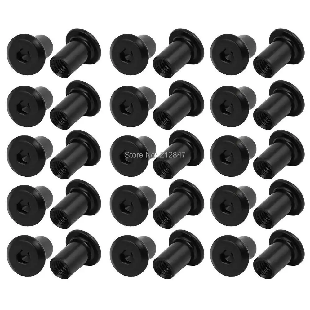 

M6x12mm Carbon Steel Round Base Hex Drive Insert Tee Nut 30pcs
