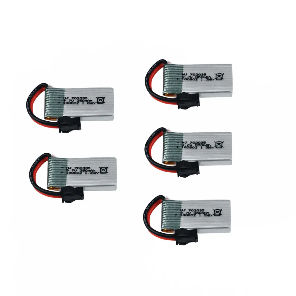 5 шт. 3 7 в 350 мАч 20C sm разъем с usb зарядным устройством литий-полимерный аккумулятор