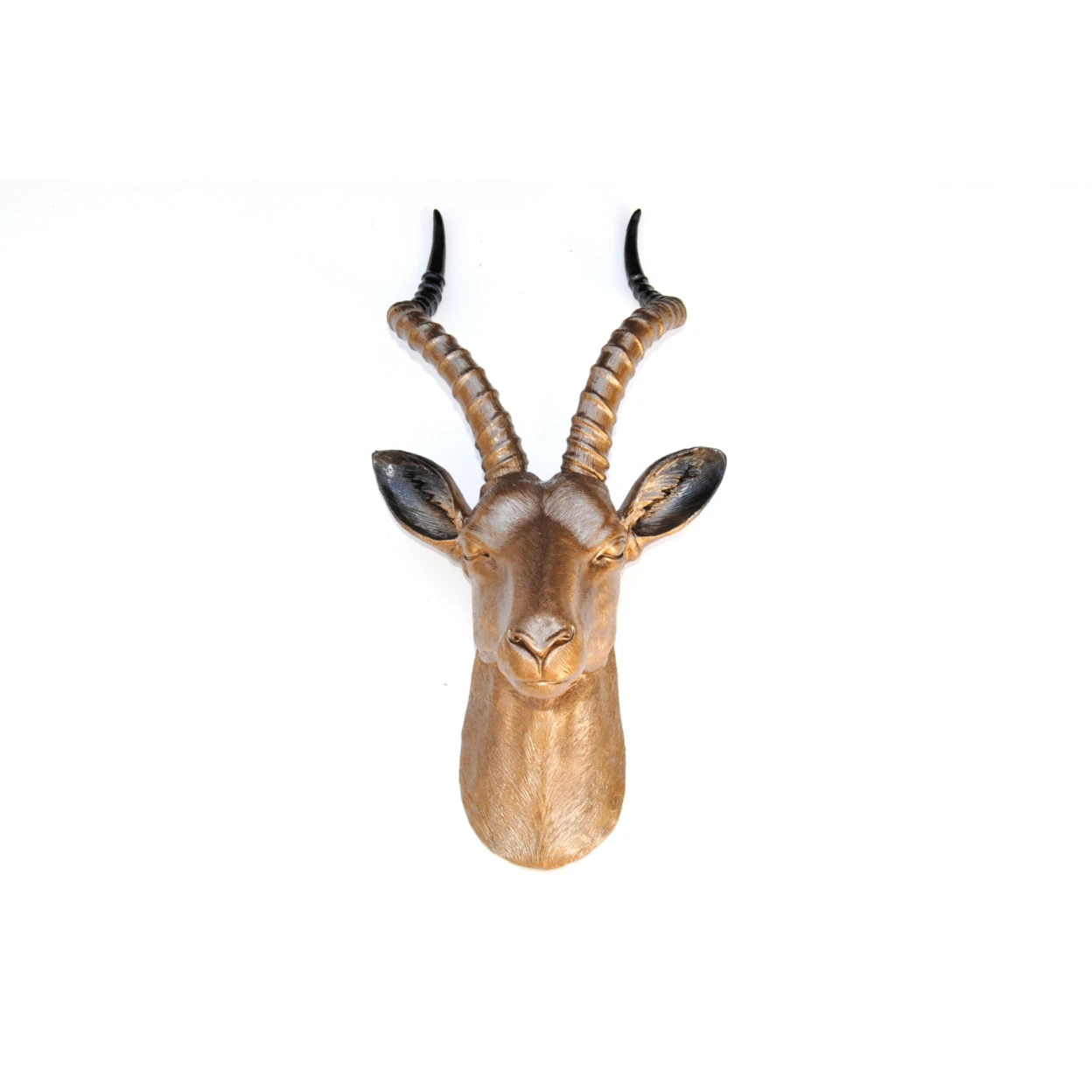 Большая бронзовая Антилопа с черными акцентами настенное крепление