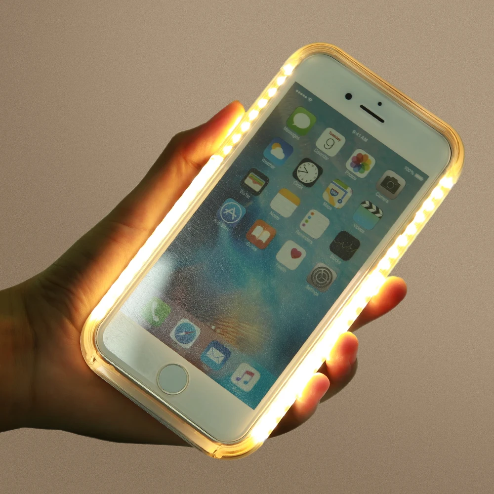 KISSCASE светодиодный легкий Чехол для iPhone X XS MAX XR 8 7 модный светящийся чехол 6 6S Plus 5 5S