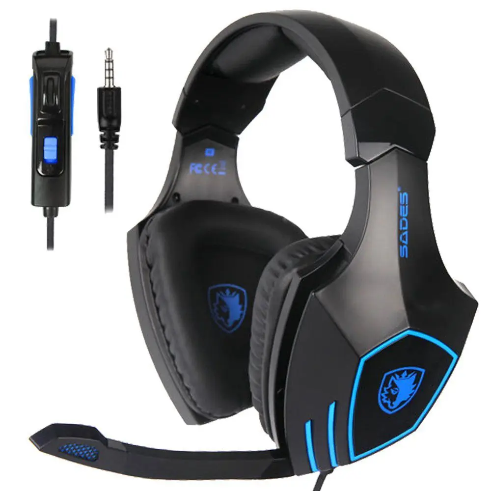 SADES SA819 игровая гарнитура с кабелем 3 5 мм PC/XboxOne/PS4 наушники микрофоном регулятор