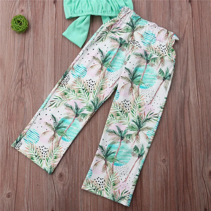 Boho Kids/Летняя одежда для маленьких девочек однотонный топ на бретельках с бантом