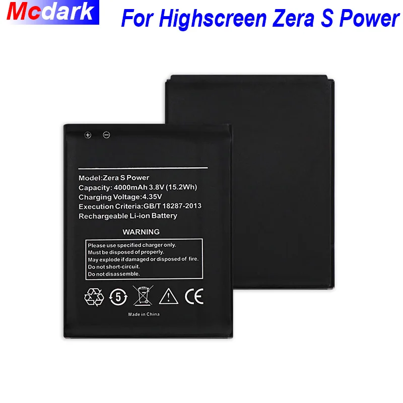 Аккумулятор Mcdark 4000 мАч Zera S Для Highscreen аккумулятор стандартной