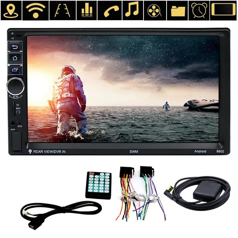 Автомобильный мультимедийный плеер Android 7 1 дюймов четырехъядерный процессор 16 Гб