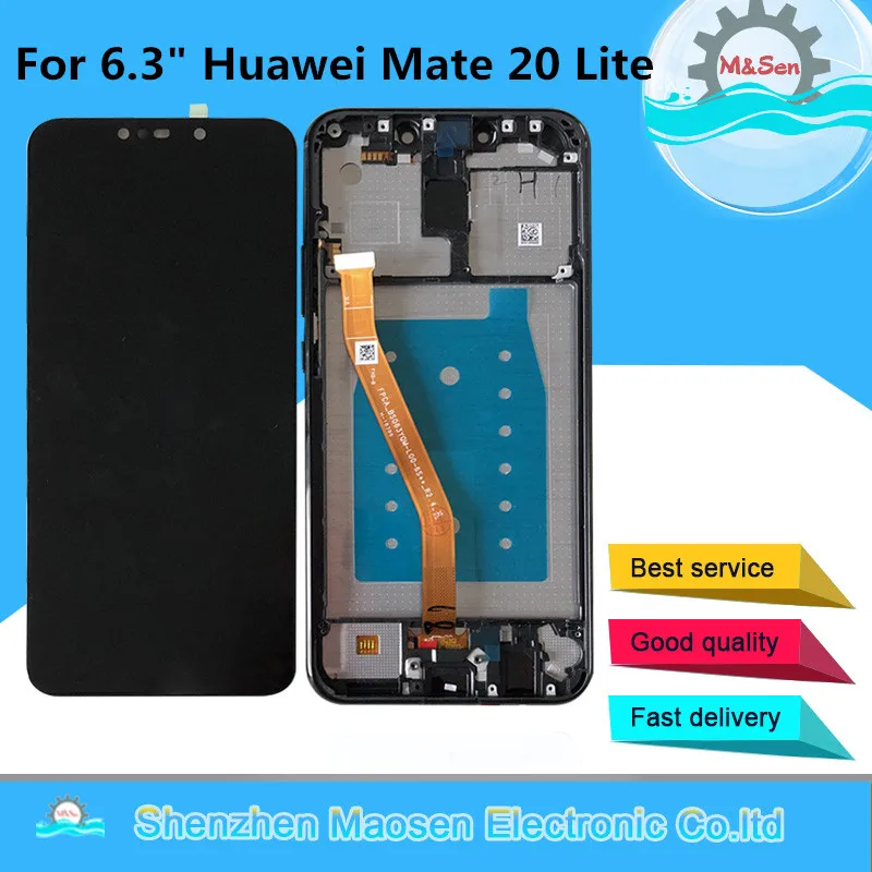 ЖК экран M & Sen для Huawei Mate 20 Lite 6 3 дюйма дигитайзер сенсорной панели рамка|Экраны
