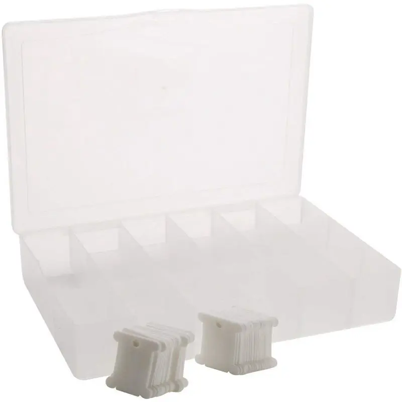 Фото Одна коробка из 50 пластиковых буббинов мулине & Needlecraft Organizer|Хранилище для шитья и