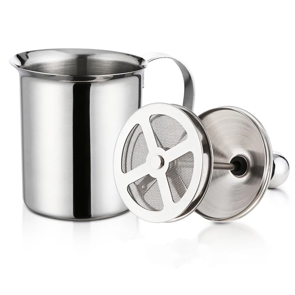 400/800ML Manual Milk Frother Stainless Steel Steamer Coffee Creamer Foamer Maker Mug Bottle Kitchen | Бытовая техника