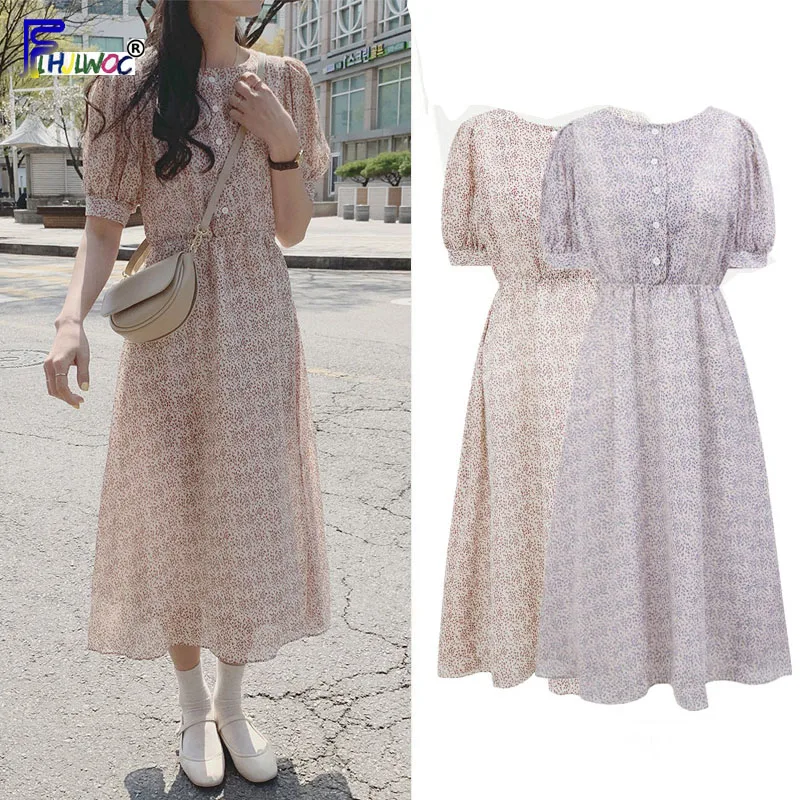 Винтажные платья с принтом женская модная летняя одежда коротким рукавом