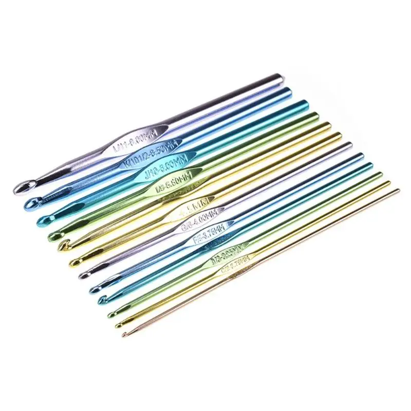 12 шт./компл. Алюминиевые крючки для вязания свитер Вязание швейные иглы