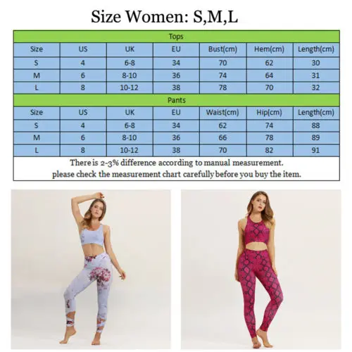 Women Yoga Suit Fitness Leggings Running Gym Stretch Sports High Waist Pants yoga set | Спорт и развлечения