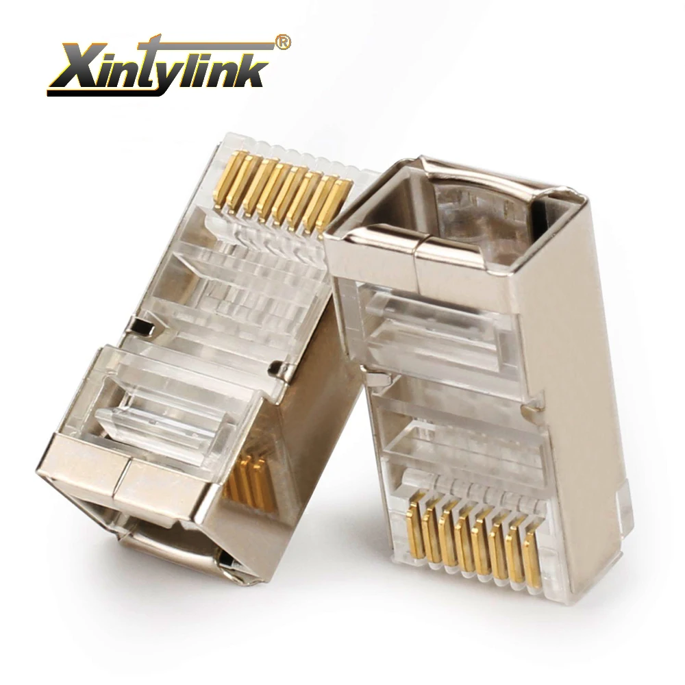 Xintylink ethernet Кабельный разъем rj45 штекер сеть lan cat5e 8p8c rg rj 45 stp экранированный rg45 cat 5