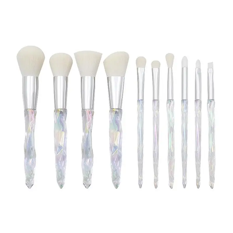 10 шт. набор кистей для макияжа с блестящими ручками|Аппликатор теней век| |