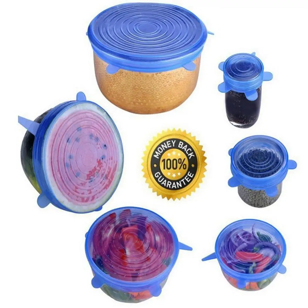 6 шт./компл. Нетоксичная СВЧ эластичная силиконовая уплотнительная крышка