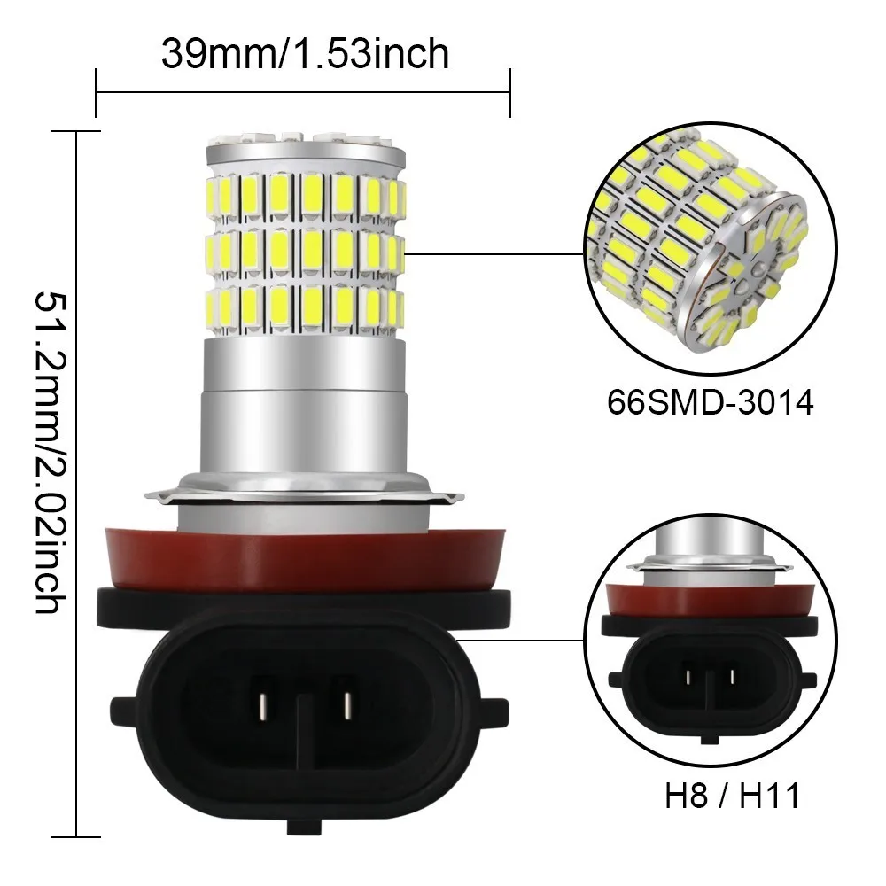 1 шт. 1156 1157 3156 3157 7440 H8 H11 светодиодный противотуманный светильник s 66SMD 7443 чипов