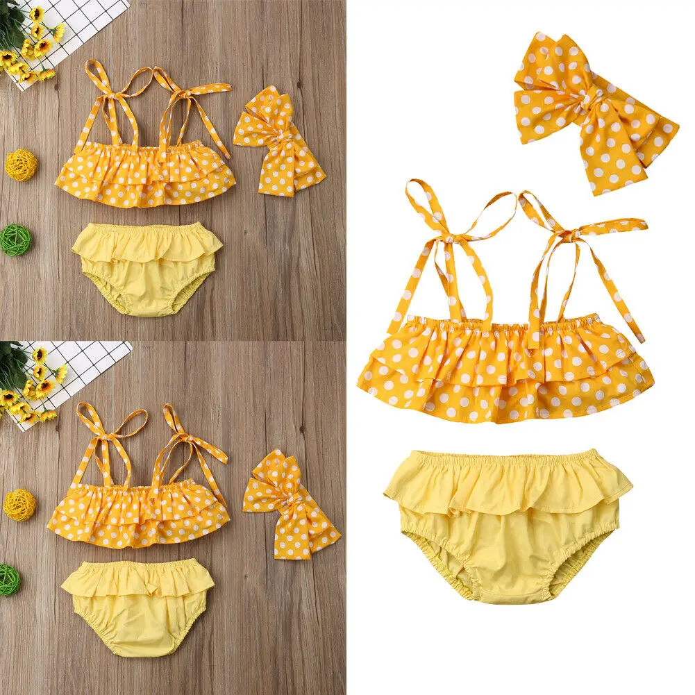 

Pudcoco Girl Set 1Y-6Y Toddler Kids Baby Girl Bikini Set Swimwear Swimsuit Swimming Summer Clothes 3pcs