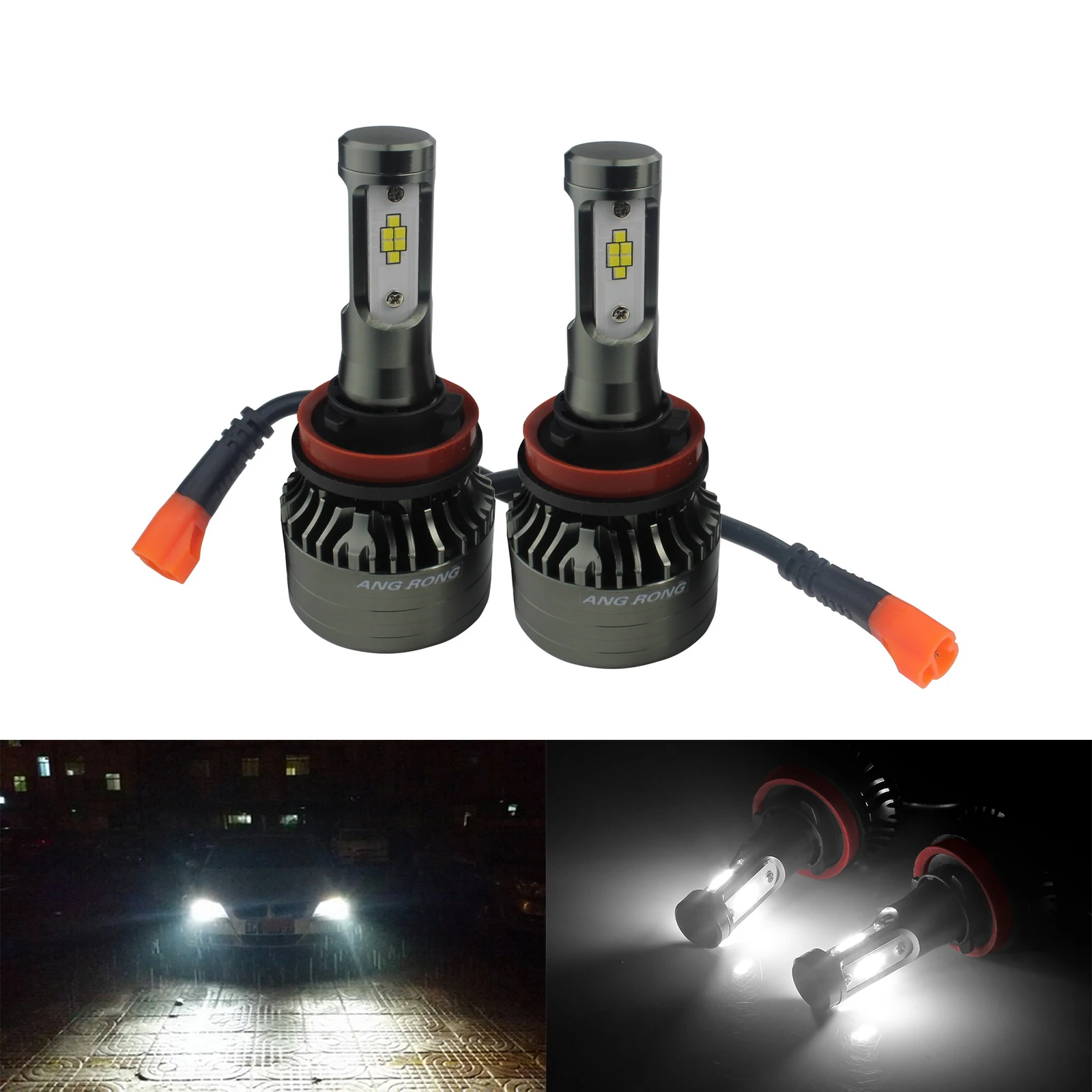 

ANGRONG 1 пара H8 H9 H11 комплект для переоборудования светодиодных фар 120 Вт лампы противотумансветильник фары лм
