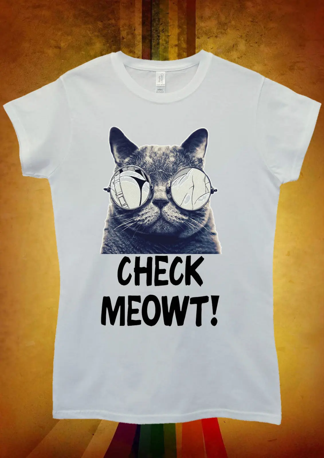 Check Meowt Cat Kitten хипстер Мужская и женская футболка унисекс жилет 1057 с рисунком из