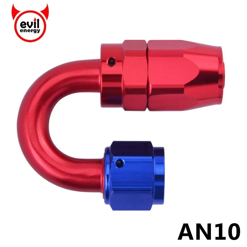 

evil energy AN10 0/45/90/180Degree Swivel Fitting Hose End Adapter Aluminium Hose End Oil Fuel Fitting Oil Cooler Connector