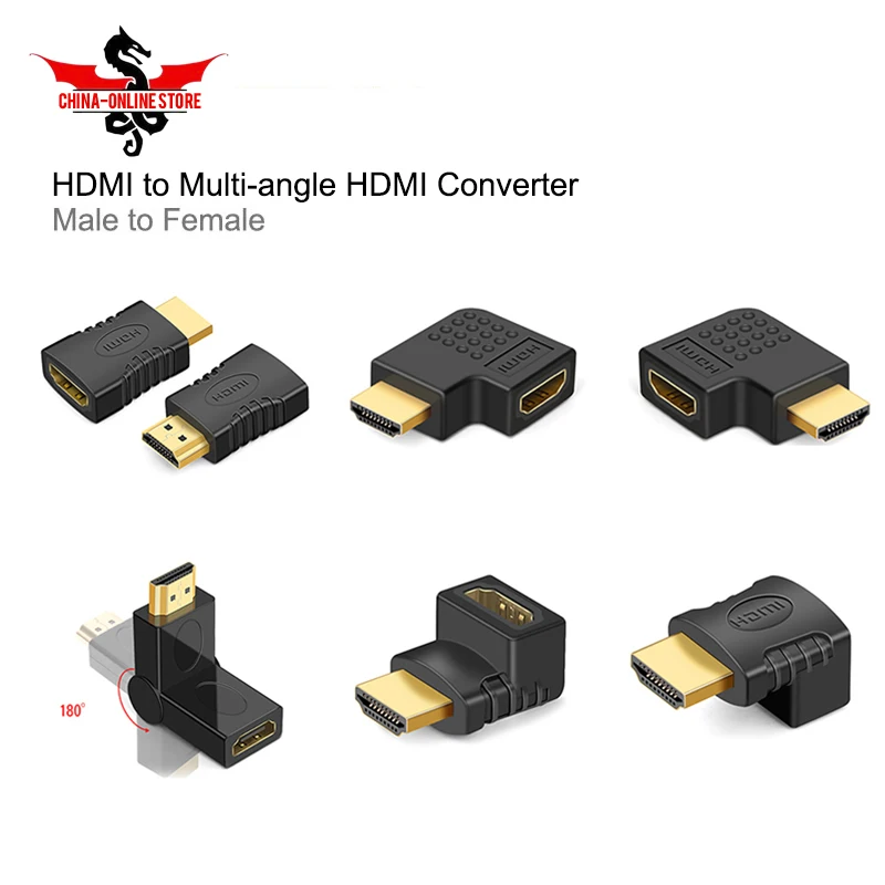 HDMI адаптер Мужской к Женский конвертер переключатель Jack 4 K удлинитель 270 90