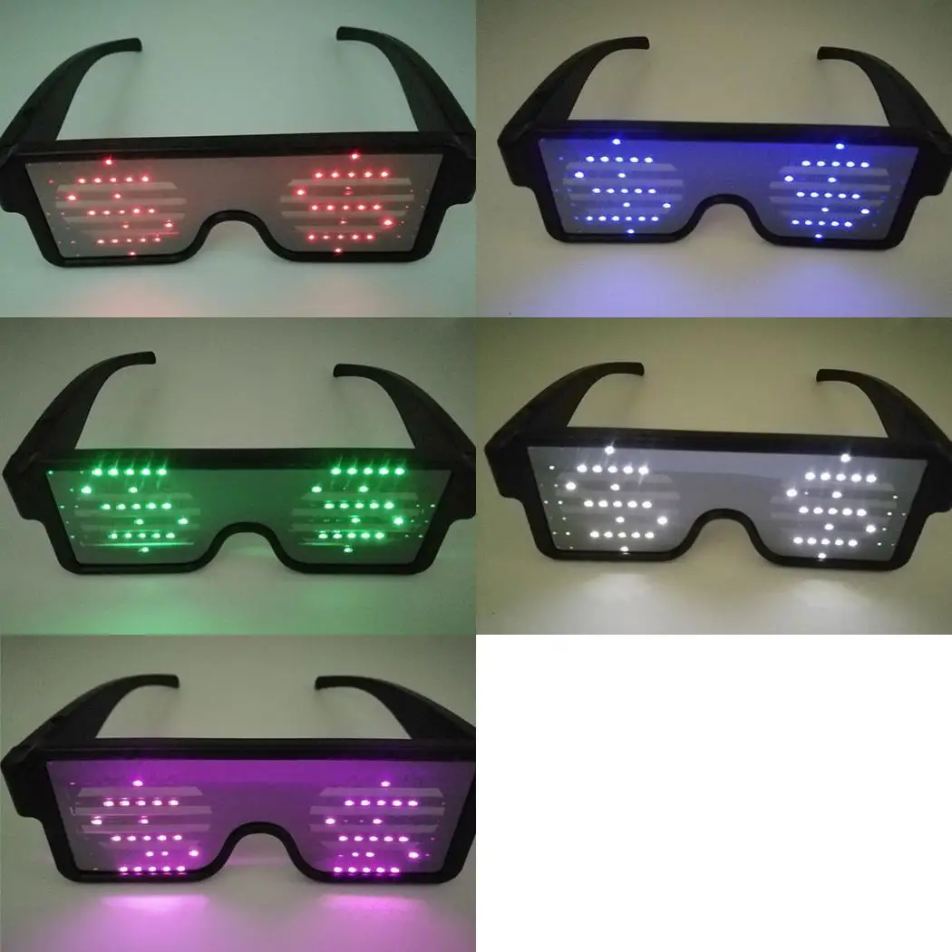 LED розовый костюм свет ABS светящийся мигающий Опора Солнцезащитные очки красные