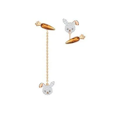 

Rabbits Ear Nail Asymmetry Carrot Lovely Ear Line Drop Earrings For Geometric Women Jewellery Fine Jewelry New