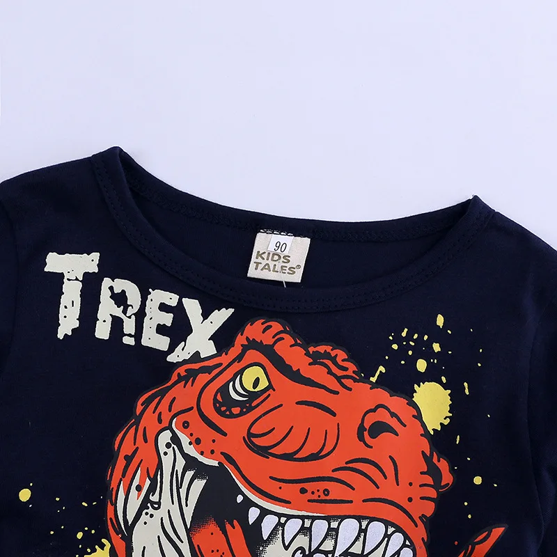 Детская одежда динозавров t rex tyrannosaurus rex/футболка из чистого хлопка с длинными