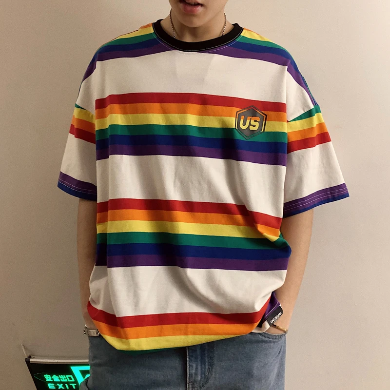New Male t-shirt summer Fashion streetwear Stripe Short Sleeve T Pity 5 Fivepence tops hip hop Free shipping Black Thin | Мужская одежда
