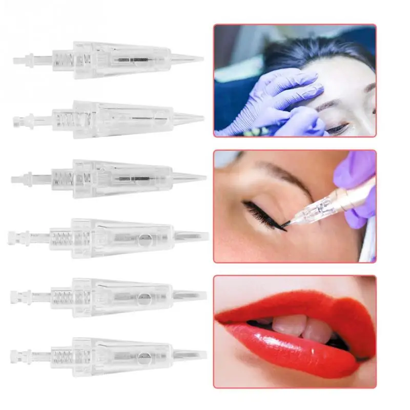 6 типов полуперманентных картриджей для тату бровей микро-иглы одноразовые