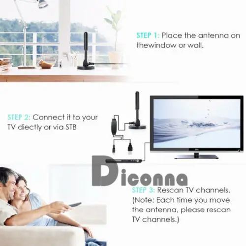 100 Miles Portable TV Antenna Aerial DVB-T Best High Definition Digital Freeview | Электроника