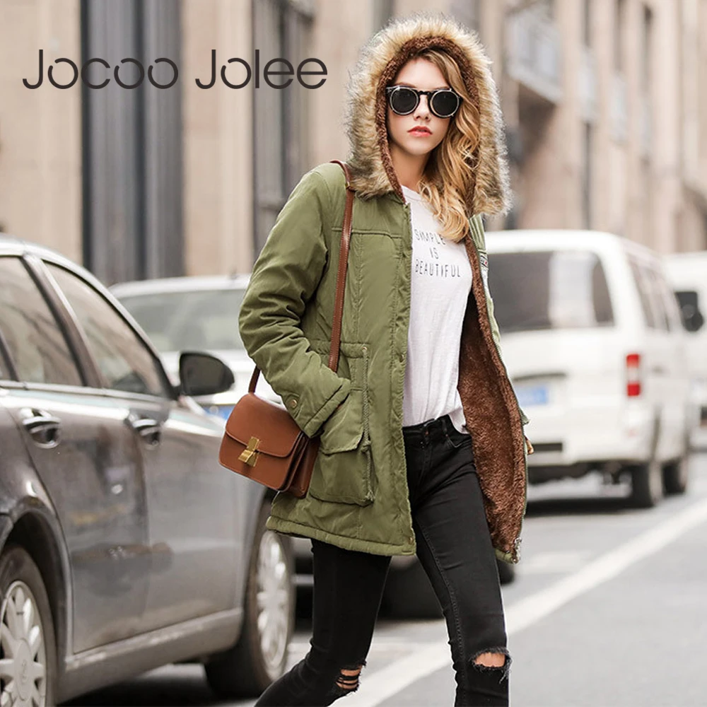 Новинка Длинные парки Jocoo Jolee женская зимняя куртка пальто толстая хлопковая