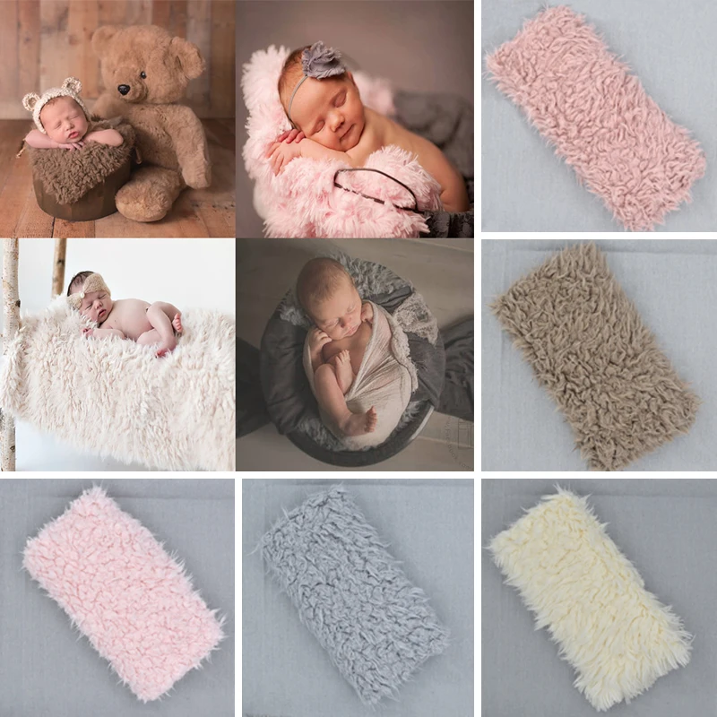 Реквизит для фотосессии новорожденных одеяло из искусственного меха фон
