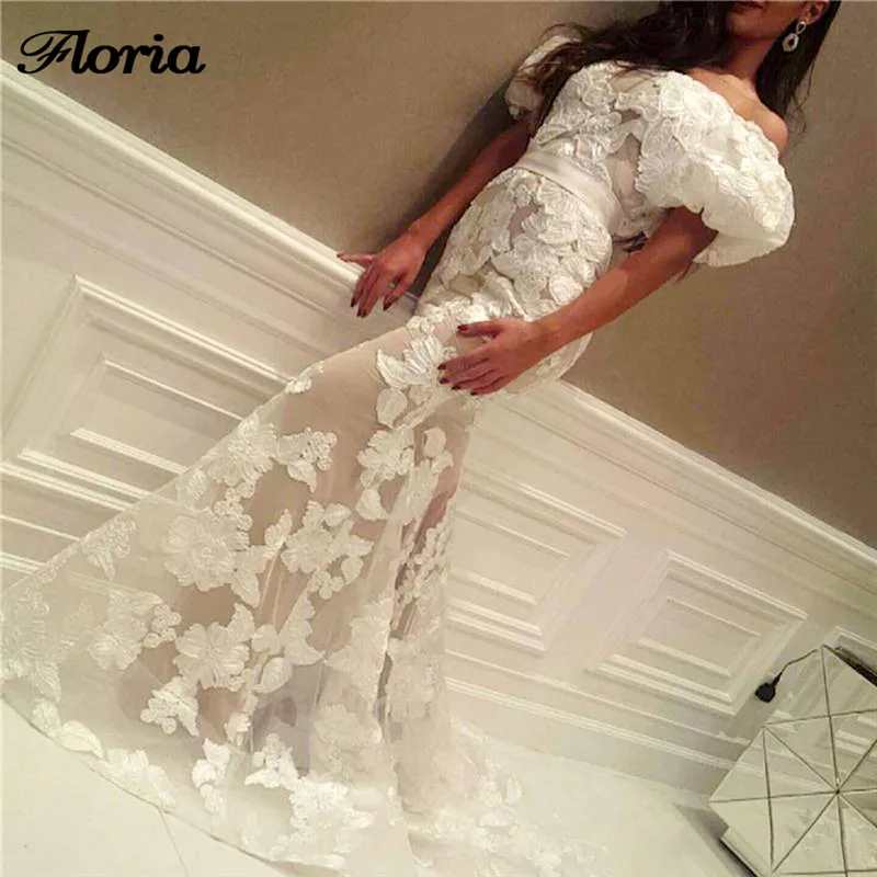 

Женское вечернее платье-русалка, белое кружевное платье в арабском стиле, турецкое длинное мусульманское платье для выпускного вечера