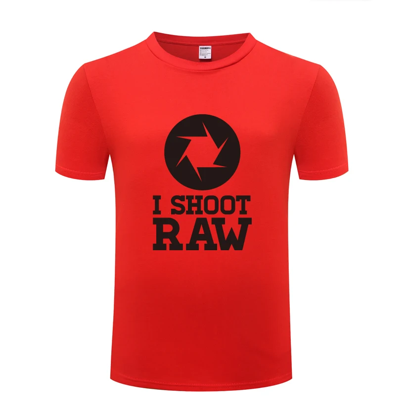 Футболка I shoot RAW мужская с коротким рукавом забавная тенниска круглым вырезом