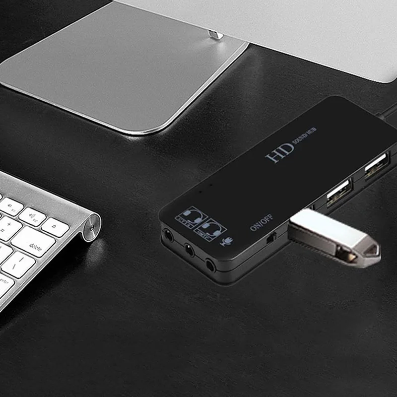 3 порта USB 2 0 концентратор адаптер без внешней звуковой карты для виртуального 7 1