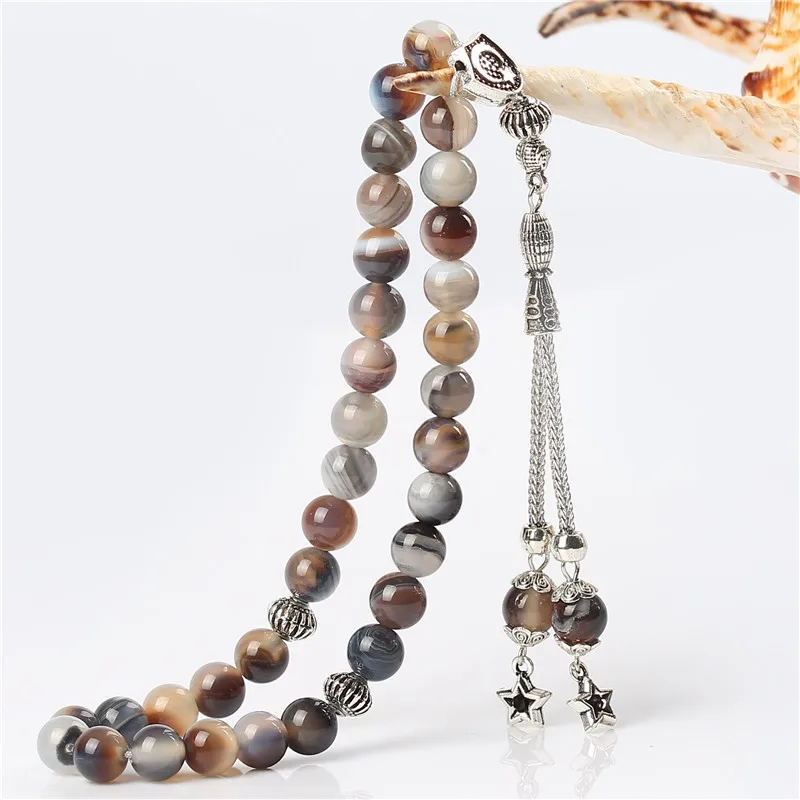 LOSHEREN оптовая продажа с фабрики натуральные Агаты мусульманские четки Tasbih