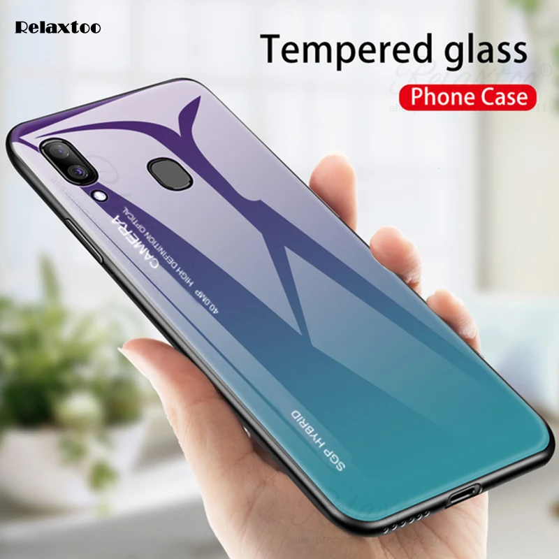 Чехол накладка из закаленного стекла с градиентом 3D для Samsung Galaxy A50 A30 M30 M20 M10 A10