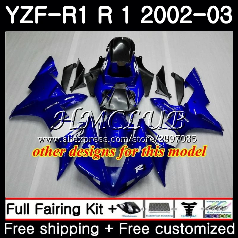 Корпус для YAMAHA YZF R 1 1000 R1 2002 20h3 02 03 YZF1000 YZFR1 обтекатель рамка синий белый