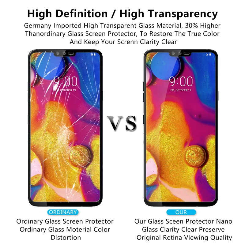 Защитное стекло 9H для LG v40 ThinQ V 40 20 v20 K10 K8 2018 2017 G6 Защитная пленка экрана с полным