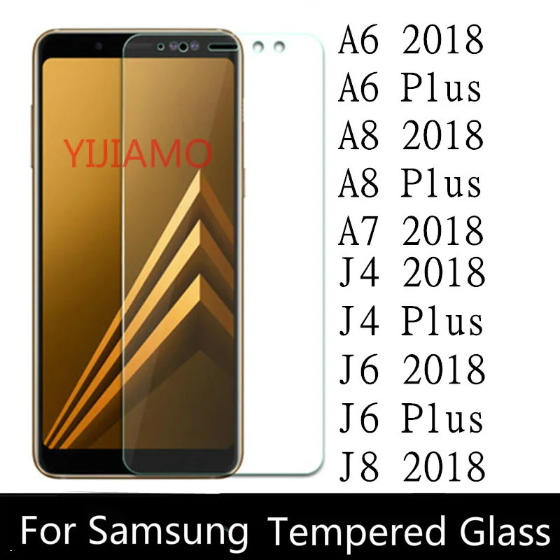 Закаленное стекло для Samsung Galaxy A6 A7 A8 plus 2018 защитная пленка экрана J6 J4 Plus J7 J8