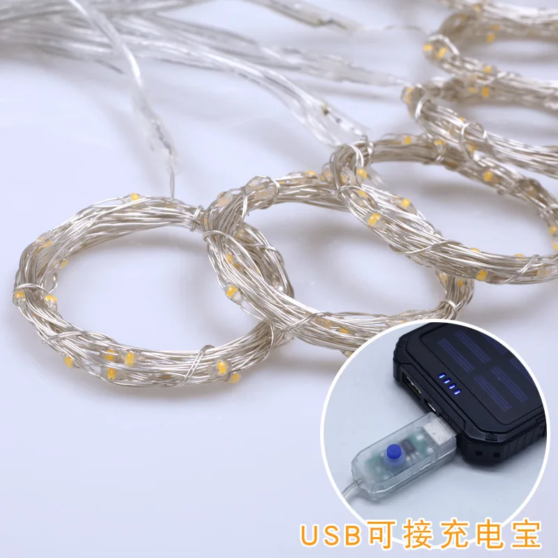 Dikale LED star lights girl heart room decoration decorative copper wire string USB remote control curtain | Лампы и освещение