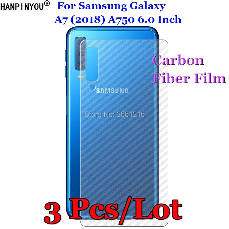 

3 Pcs/Lot For Samsung Galaxy A7 (2018) A750 6.0" 3D Non-slip Clear Carbon Fiber Back Film Screen Protector Protective Sticker