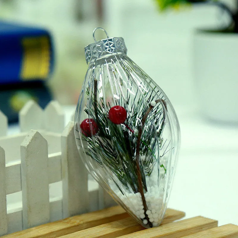 Прозрачный пластиковый шар для конфет 5 шт./пакет Новогодняя прозрачная