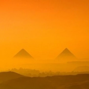 Пирамиды на плато Giza Khafre Menkaure Египет плакат печать Кеннет Гарретт (36x24)|Таблички и