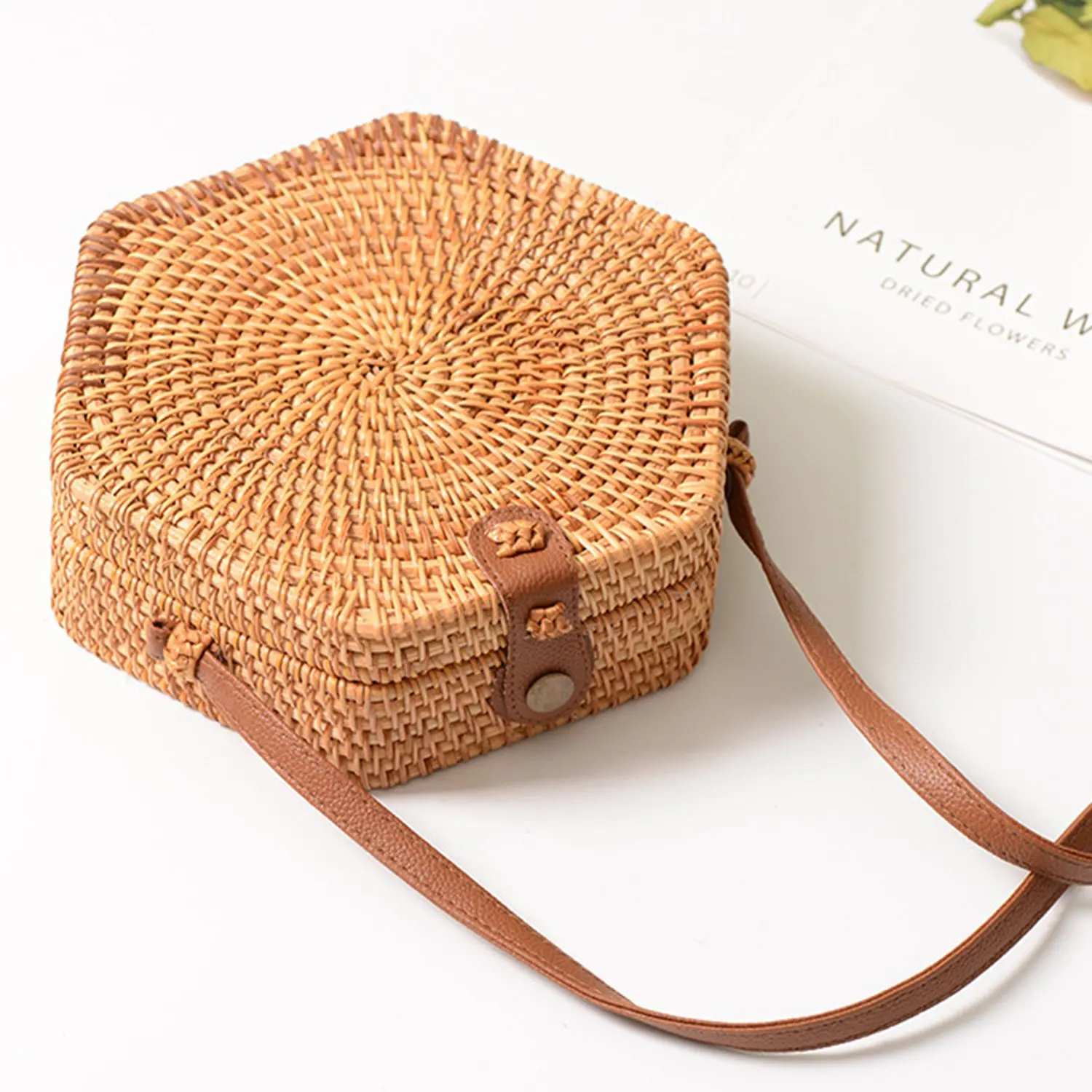 Летняя Пляжная винтажная ручная сумка из ротанга Соломенная женская
