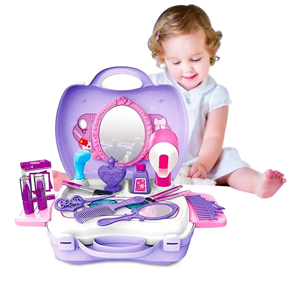 

Simulation Dressing Table Tool Mirror Cosmetic Toy Set Play House Toy For Children Little Girl Interactive Toy