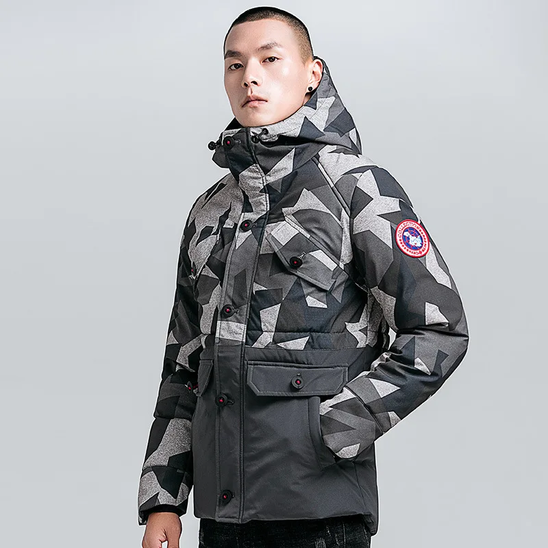 Uniqstore для мужчин s парка зимнее пальто мода камуфляжная толстовка хлопок